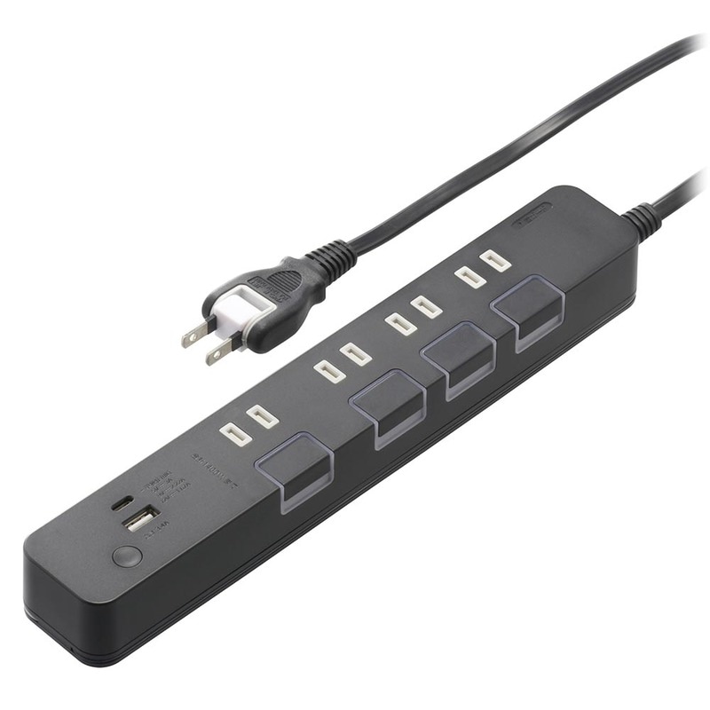 4個口節電タップ USBポート付き 2m｜HS-TPKU42PD-24K 00-1100｜通販