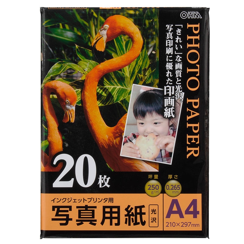 写真用紙 光沢 A4判 20枚入り｜PA-PRC-A4/20 01-3255｜通販ならオーム