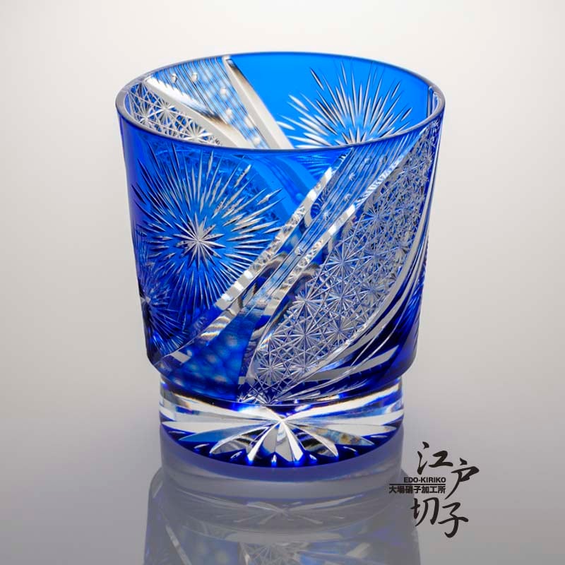 青い江戸切子｜江戸切子グラス 青・ルリ色｜大場硝子加工所