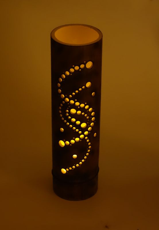 竹あかり （竹灯篭） 波 LEDキャンドル | 竹の皮、木、紙、エコ容器の