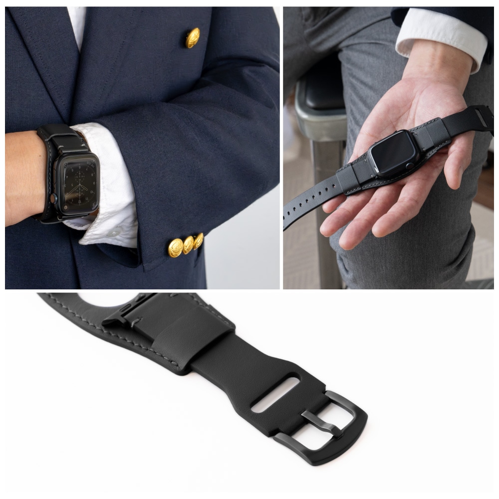 Apple Watch (42／44／45／49mm)用 パイロットレザーストラップ TACTIX