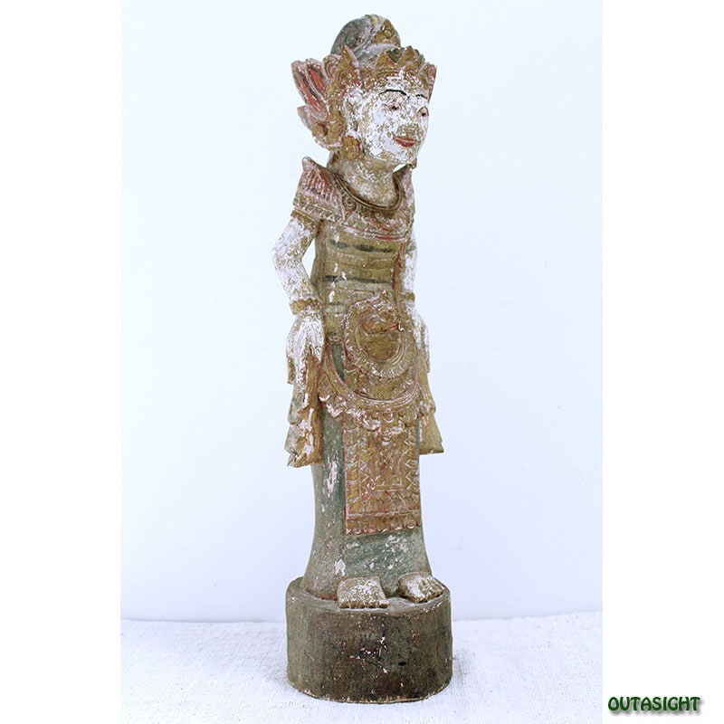 木彫り像 デヴィ 女神 アンティーク バリ島 INAS-08 | Statue/彫像