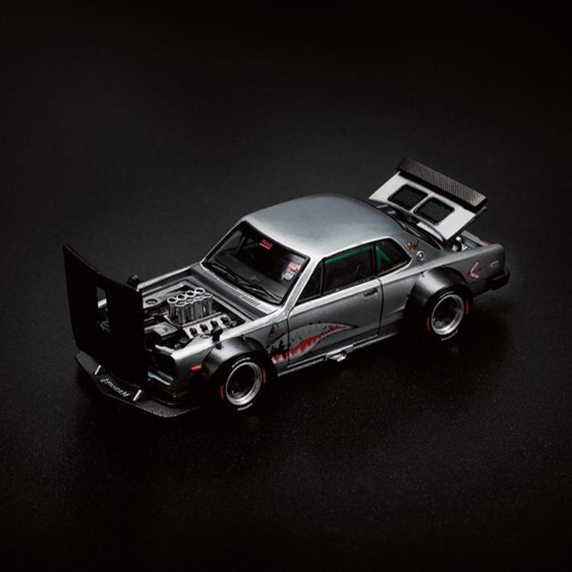POP RACE x Enigma 1/64 SKYLINE GT-R V8 DRIFT (HAKOSUKA) METALLIC