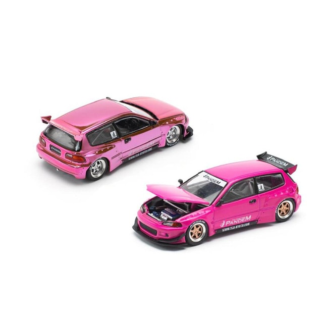 POP RACE x Enigma 1/64 Pandem Civic EG6 - Pink パンデムシビック