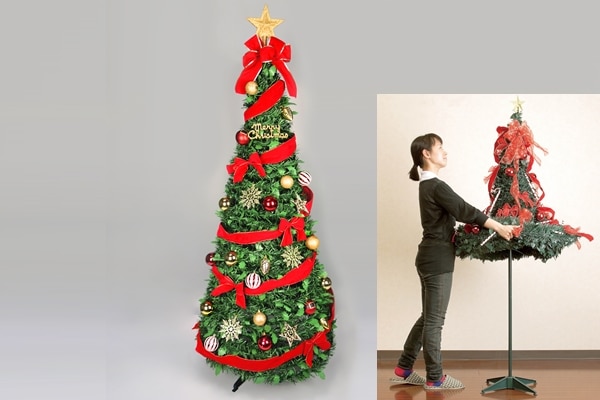 ストレートワンタッチクリスマスツリー180cm｜イベント用品販促ZERO
