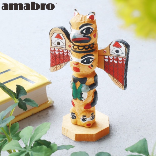 アマブロ ウッデン カービング トーテムポール [ A ] amabro WOODEN
