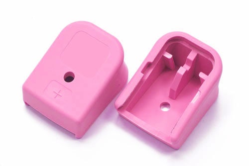 GUARDER KJ/マルイ グロック17 Gen.3用ロゴ入マガジンバンパーPink (+2