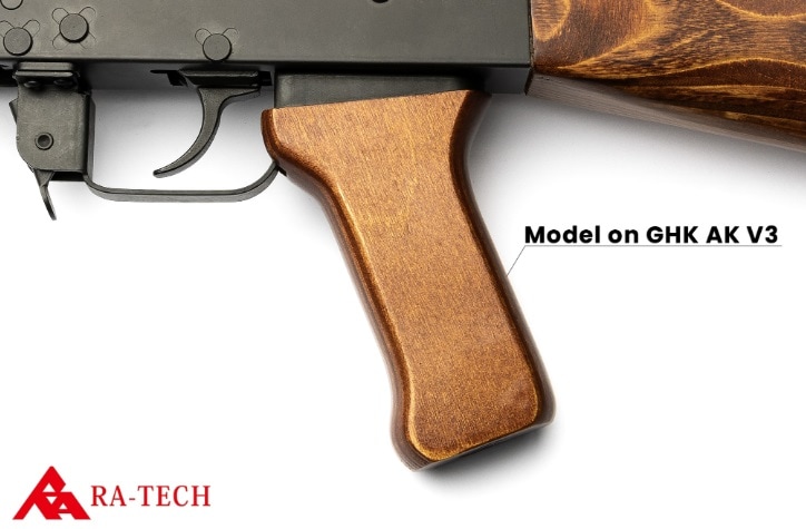 ロシア実物　AKM用ウッドピストルグリップ L.A.ホビーショップ / GHK GBB AK V2/V3用(マルイAKM装着可) 木製