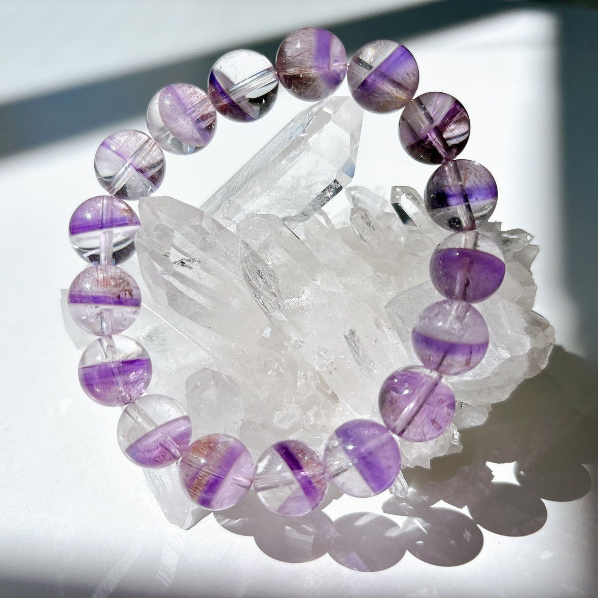 アメジストエレスチャル ファントムクォーツ ブレスレット