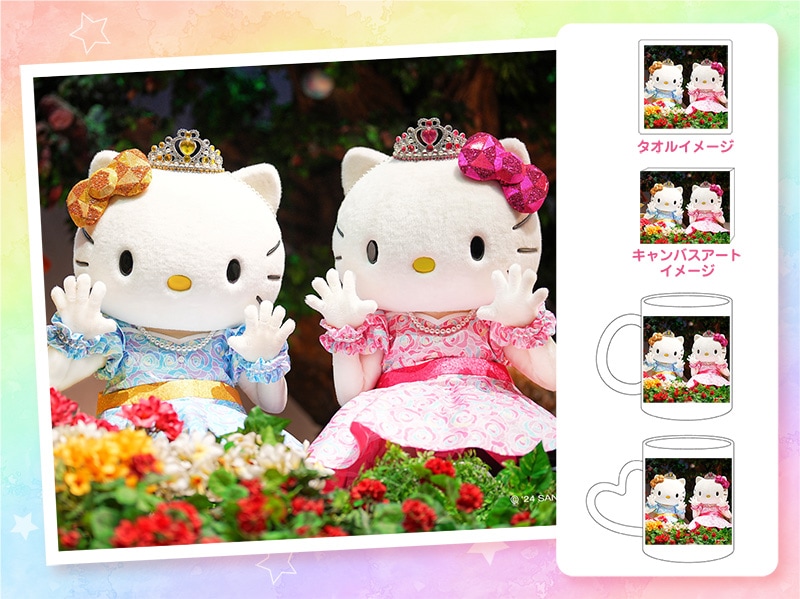 推しキャラ工房】ハローキティ50周年⑧ 【ハンドタオル・キャンバス