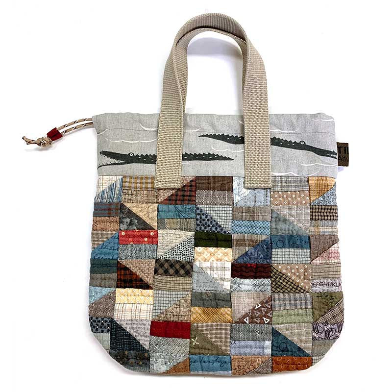 三角四角つなぎとワニのバッグ（作り方なし）スリーパッチでできる