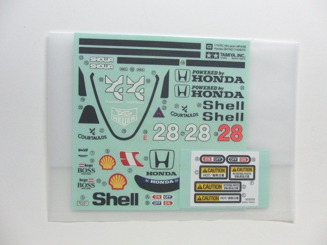 タミヤカスタマー マクラーレンMP4/5Bステッカー | ﾀﾐﾔｶｽﾀﾏｰ F103 F104