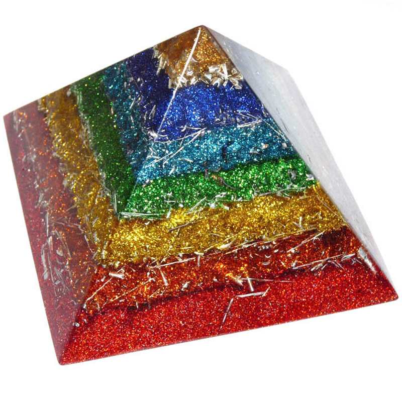 チャクラの五角錐ピラミッドオブジェ 《ボヘミアンオルゴナイト》 7.5