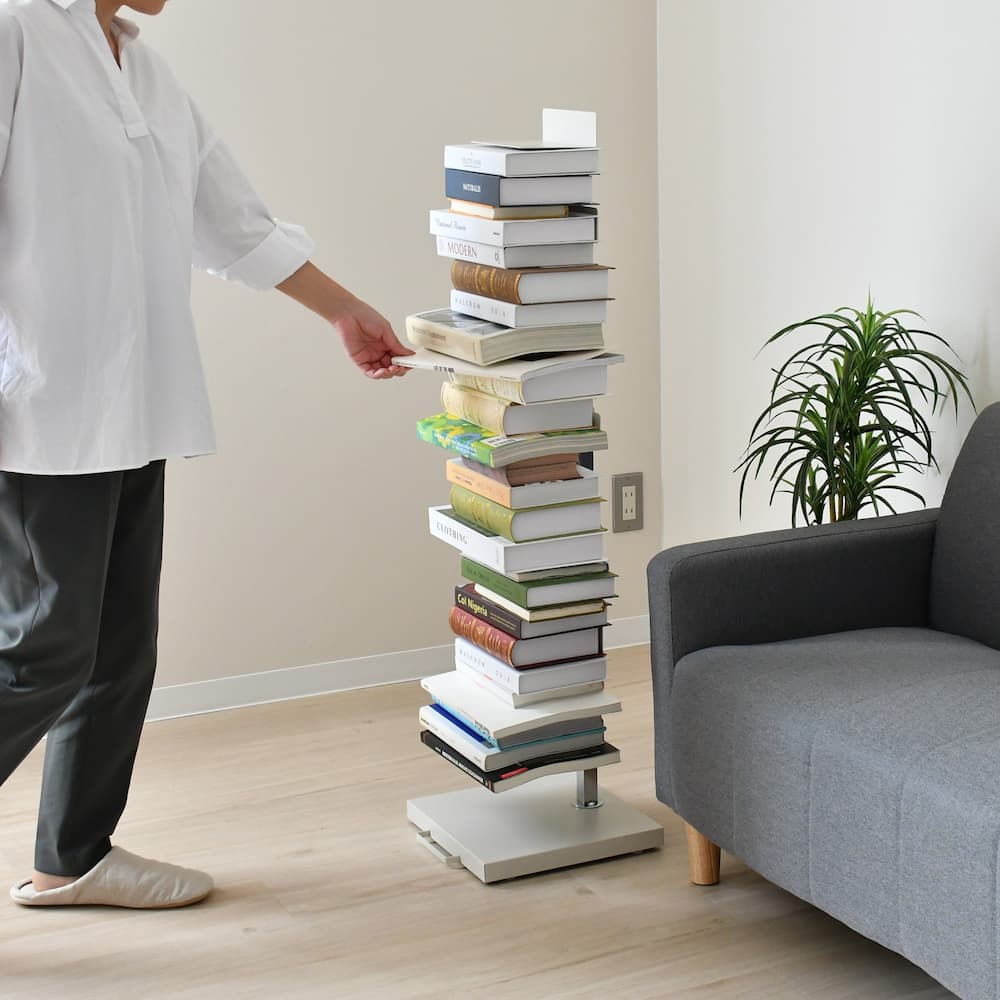 Tsum dock ブックタワー【隠しキャスター付・ハイタイプ8段