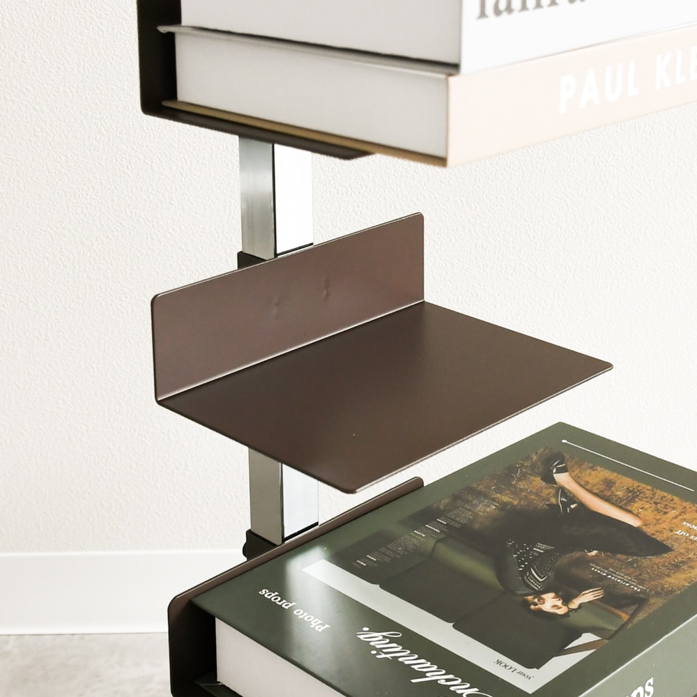 Tsum dock ブックタワー【隠しキャスター付・ハイタイプ8段／ブラウン