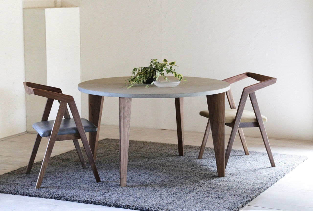 NOMBE round table mortar｜ノンベラウンドテーブル モルタル(グレー