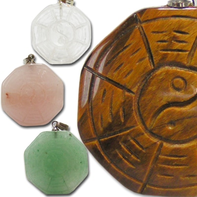 開運 天然石太極八卦ペンダントトップ(ネコポス便可) ｜ジュエリー