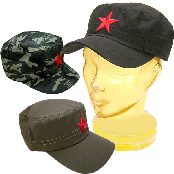 五星帽子（カモフラ、ブラック、カーキ）ネコポス便なら【送料無料