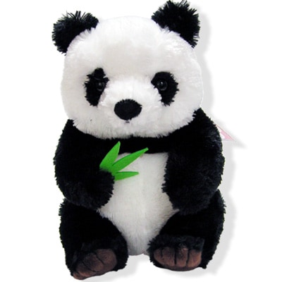 笹を食べる シンフー パンダ ぬいぐるみ M(24cm) 幸福 大熊猫｜笹食い