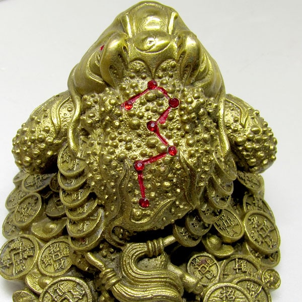 銅製銭蛙中HK-43【送料無料】（沖縄別途700円） ｜三脚,蟾蜍,置物,蛙