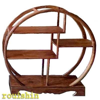 雑木 珍品棚 円形 大 51cm(木製シェルフ・ミニダナ） 【送料無料