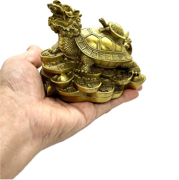 銅製 置物・龍亀(中) 置き物【送料無料】（沖縄別途700円） ｜開運