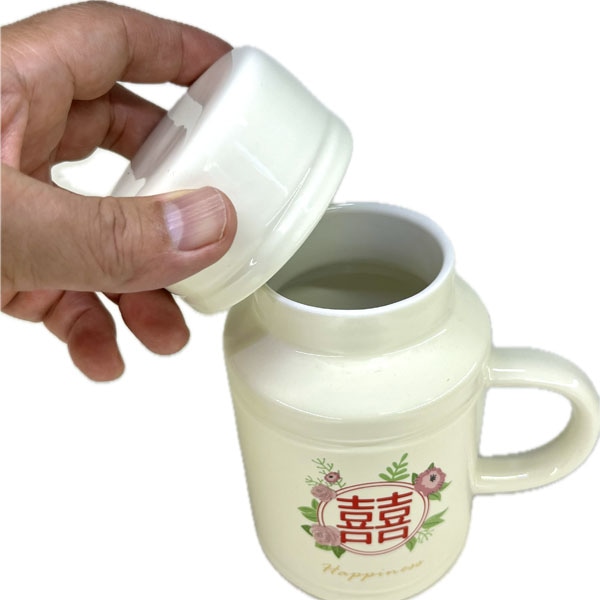 レトロ陶器水筒双喜 【送料無料】｜喜,ダブルハピネス,ソウキ