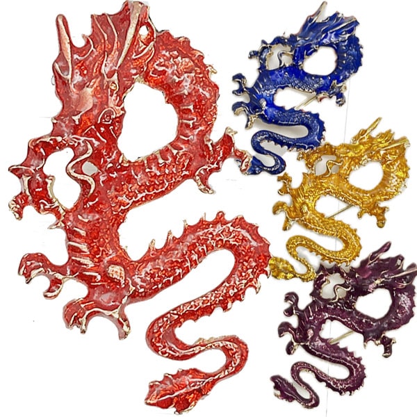 ドラゴンブローチ 【ネコポス便可】 ｜龍,竜,々,チャイナ,バッジ