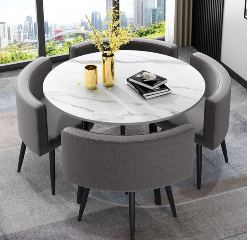 ダイニングルーム家具,円形ダイニングテーブル,大理石天板円形