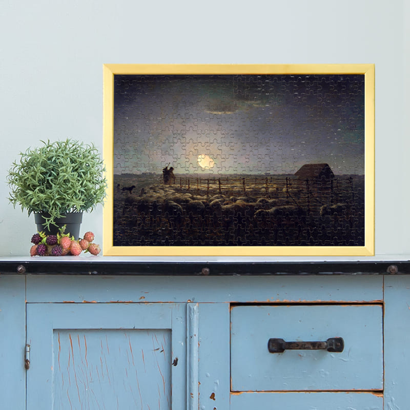 月明かりの羊小屋 ジャン＝フランソワ・ミレー ジグソーパズル アート