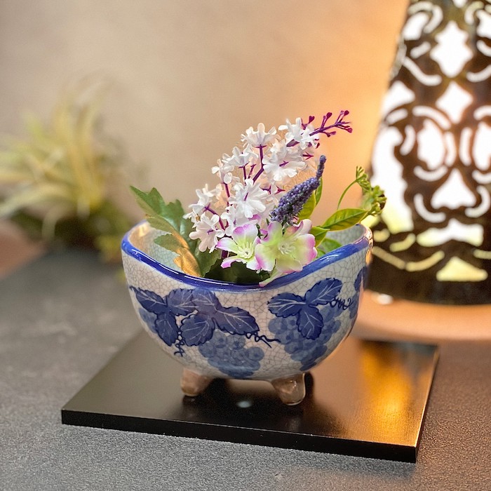 三日月型植木鉢 葡萄 lhx1620b 陶器 和風 多肉植物 寄せ植え 観葉植物