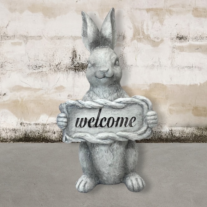 うさぎのガーデンサイン 80448 ウェルカム welcome うさぎ 白 兎