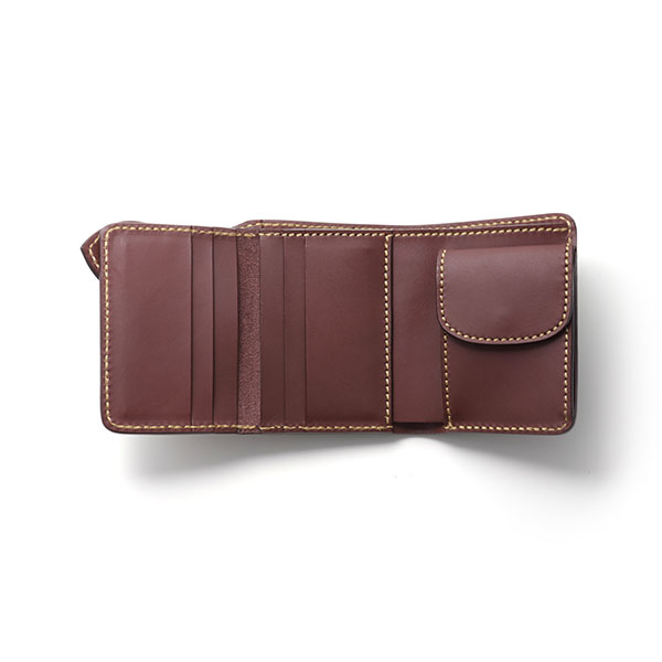 ミドルウォレット/革財布 ブラウン サドルレザー｜全てのレザー
