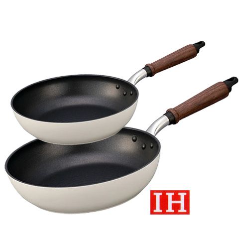 特厚手アルミ鋳物製プレールIHフライパン20cm/26cmセット 軽量・特厚底