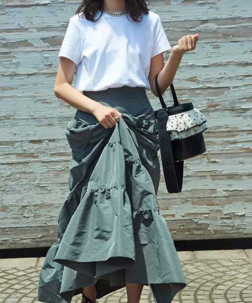 ピクニック（白フリル×黒ドット） | bag,picnic | setsuko sagittaire