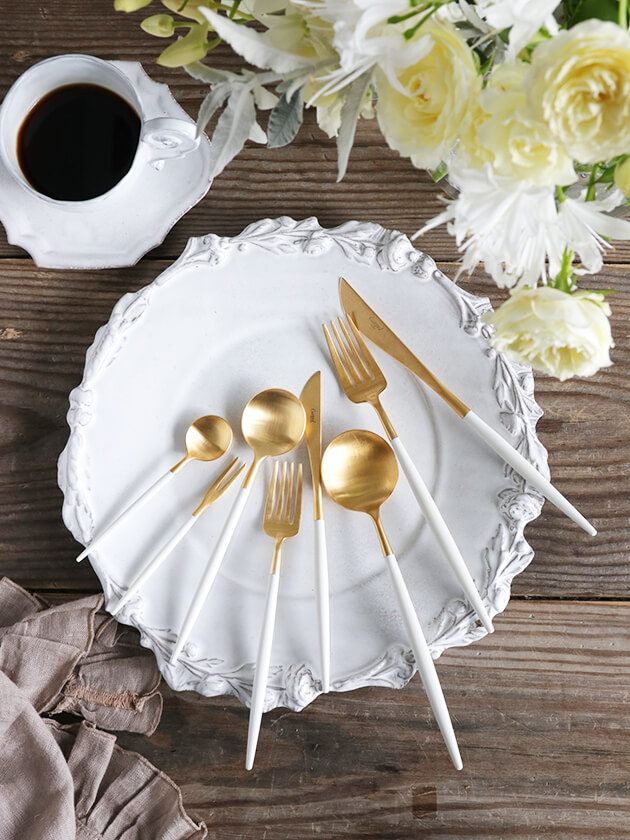 Cutipol カトラリーGOA WHITE x GOLD クチポール ～ サラグレース