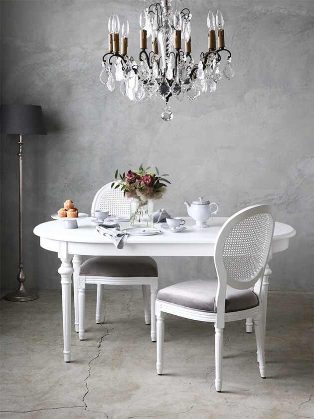 SGDダイニングテーブルオーバルALLホワイト - サラグレース