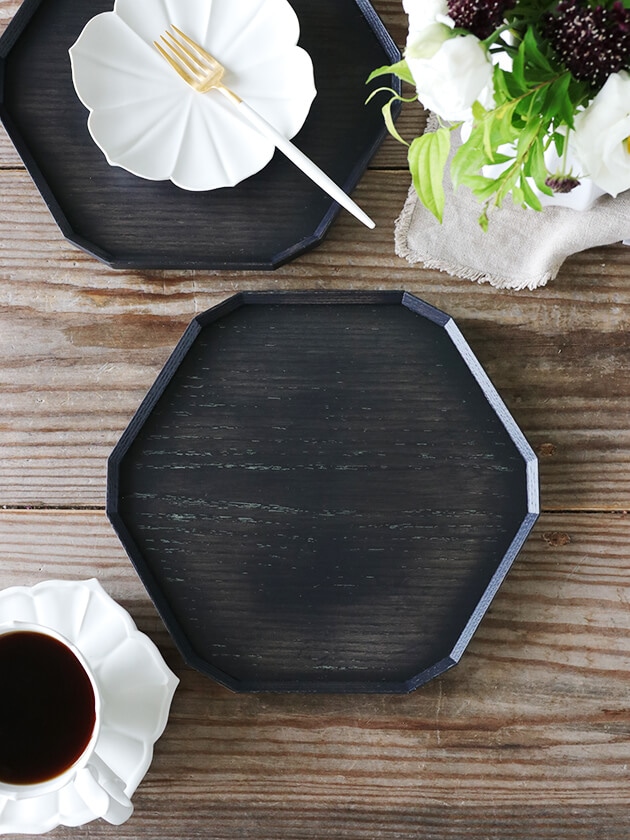 TSUM 六角盆 オリジナル 26x24cm ブラック