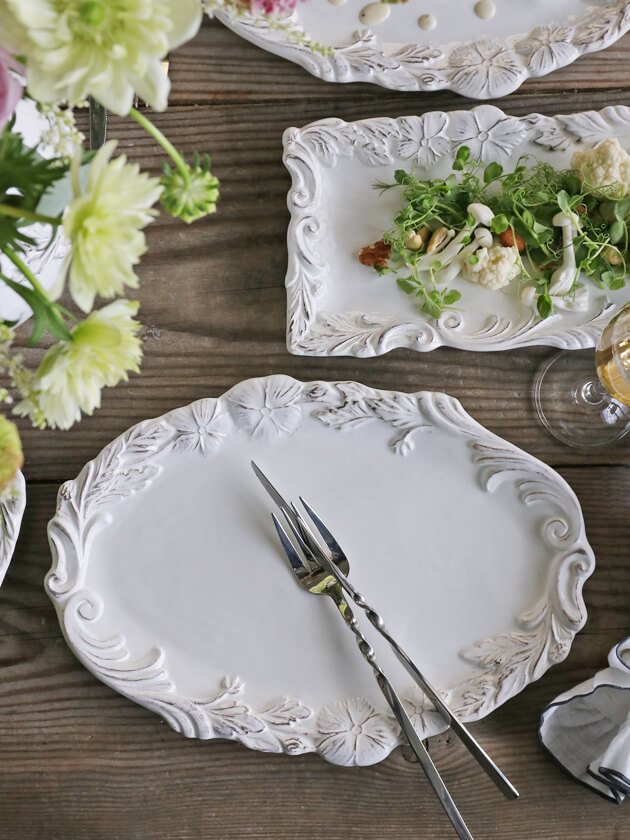 ELIOS MYFLOWER エリオス マイフラワー オーバルプレートMホワイト