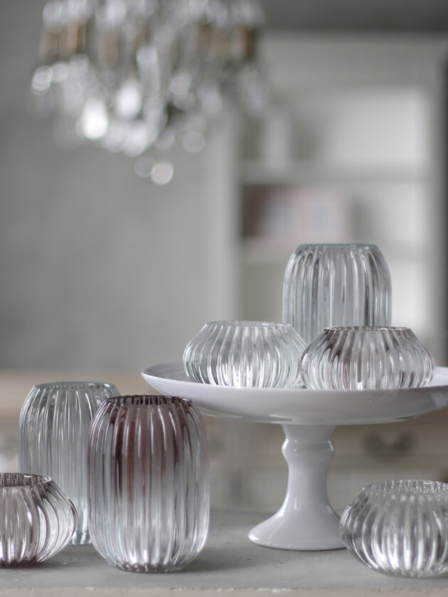 Light&LivingティーライトキャンドルホルダーPERTUグレーS ～ サラグレース