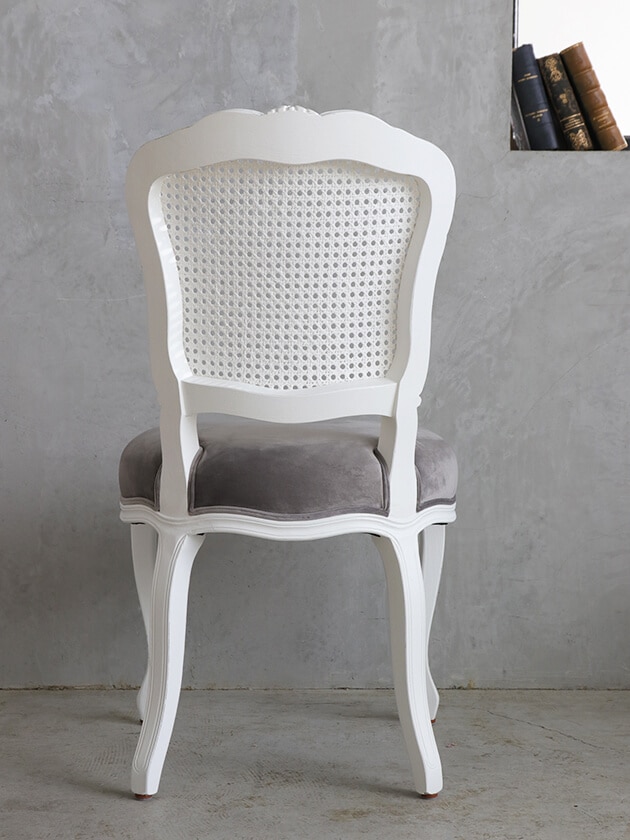 SGDダイニングチェアCHARM BDホワイト&ライトグレーベルベット