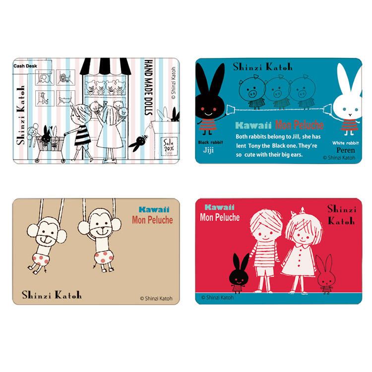 mon peluche ICカードシール（4枚入り） | Shinzi Katoh Design,シール