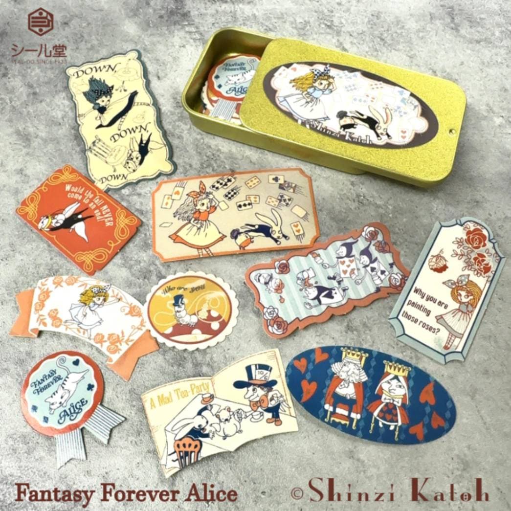 フレークシール缶 不思議なアリス Fantasy Forever Alice | Shinzi
