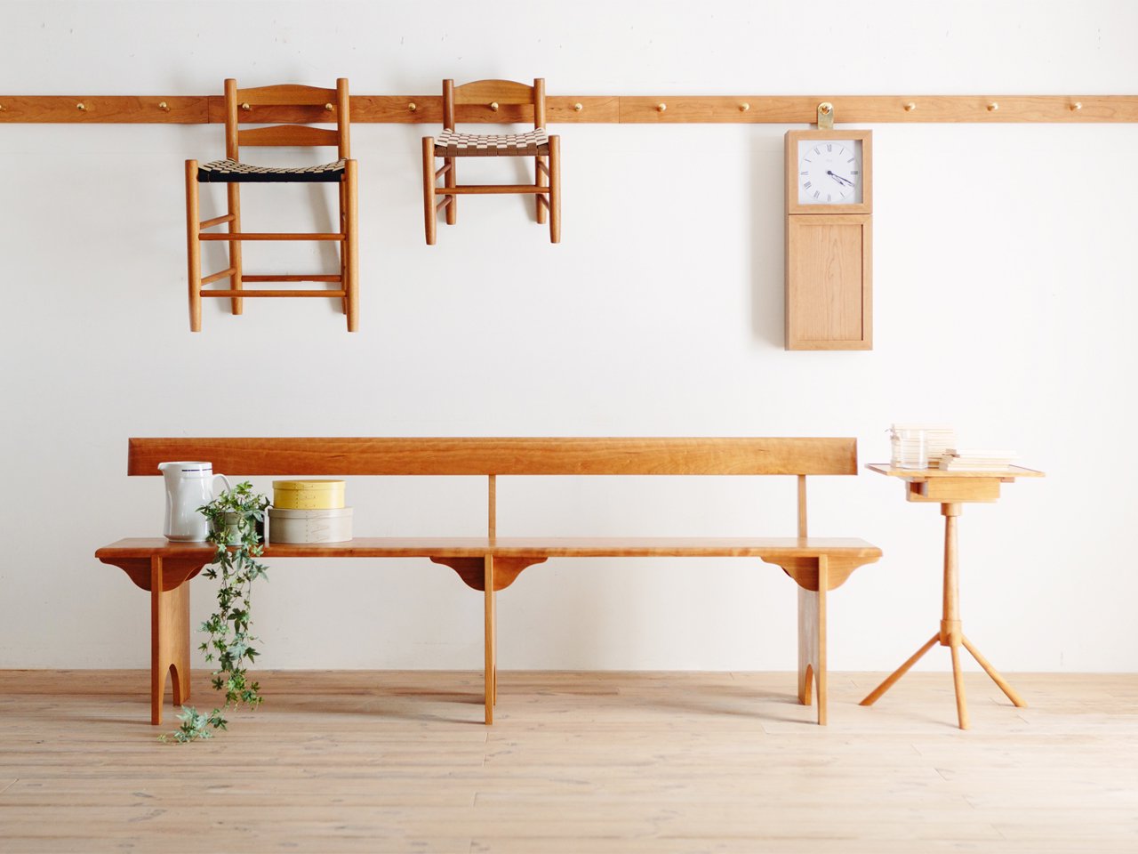 広松木工 SHAKER ウッドバックベンチ140 / 196 (受注生産) | すべての