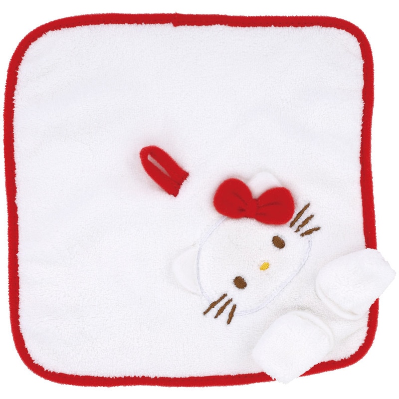 パペット風 ケース付き ハンドタオル タオル 20×20cm おしぼり 小物