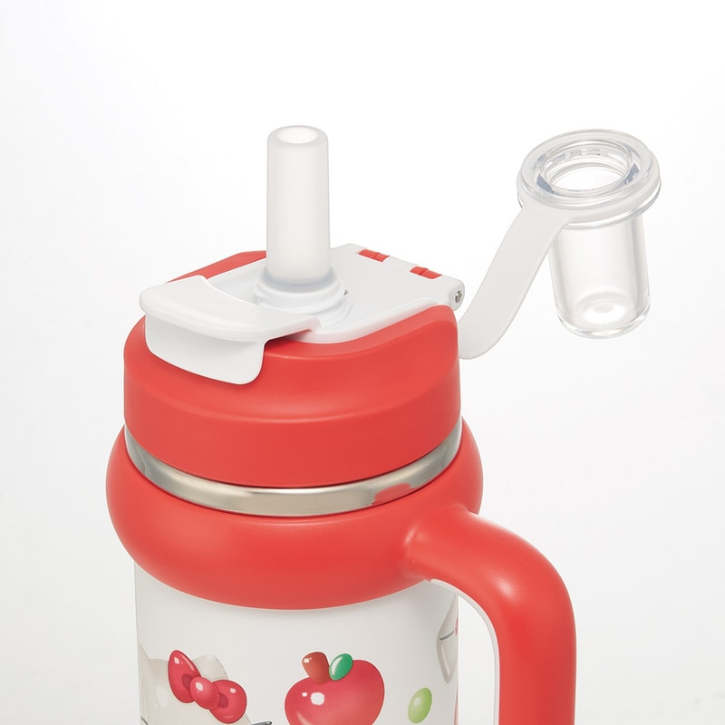 スケーター ハンドル付 タンブラー 830ml ストロー ステンレス ボトル