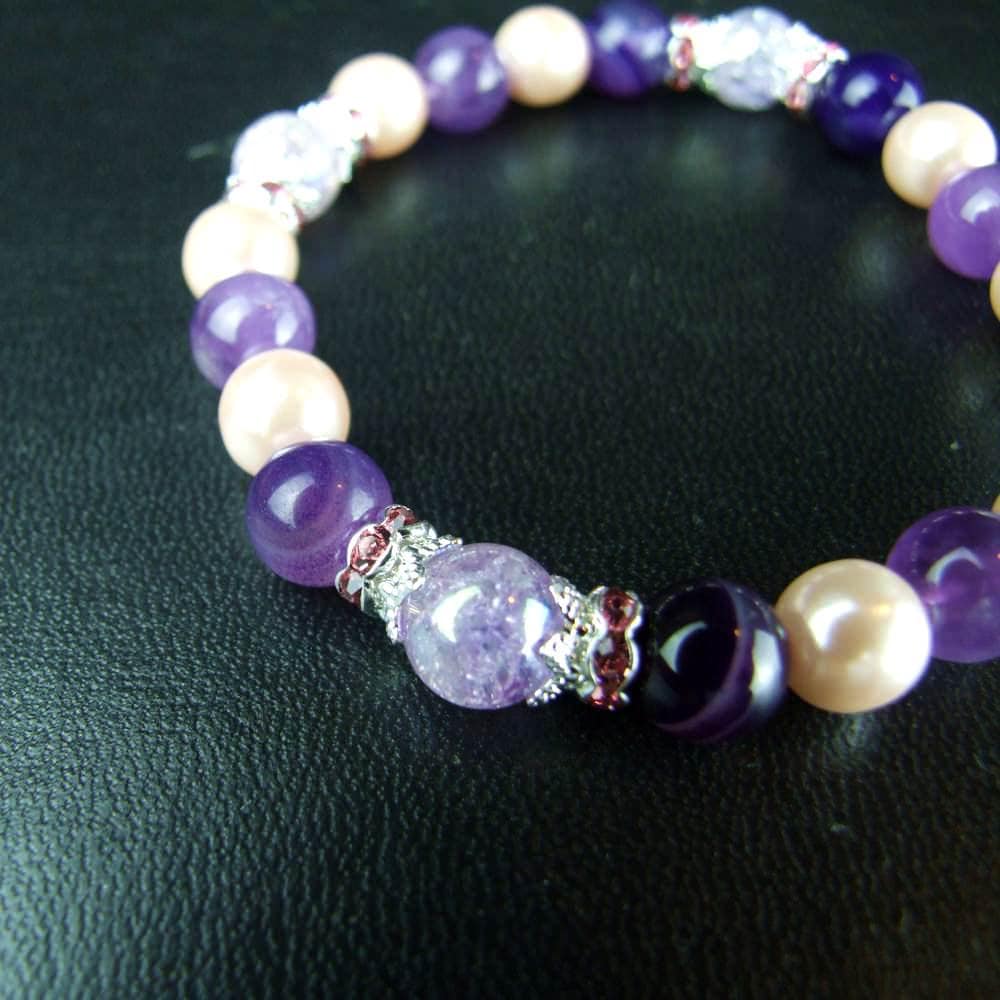 愛され力アップ ラベンダーアメジスト×ピンクパール（樹脂）×パープル
