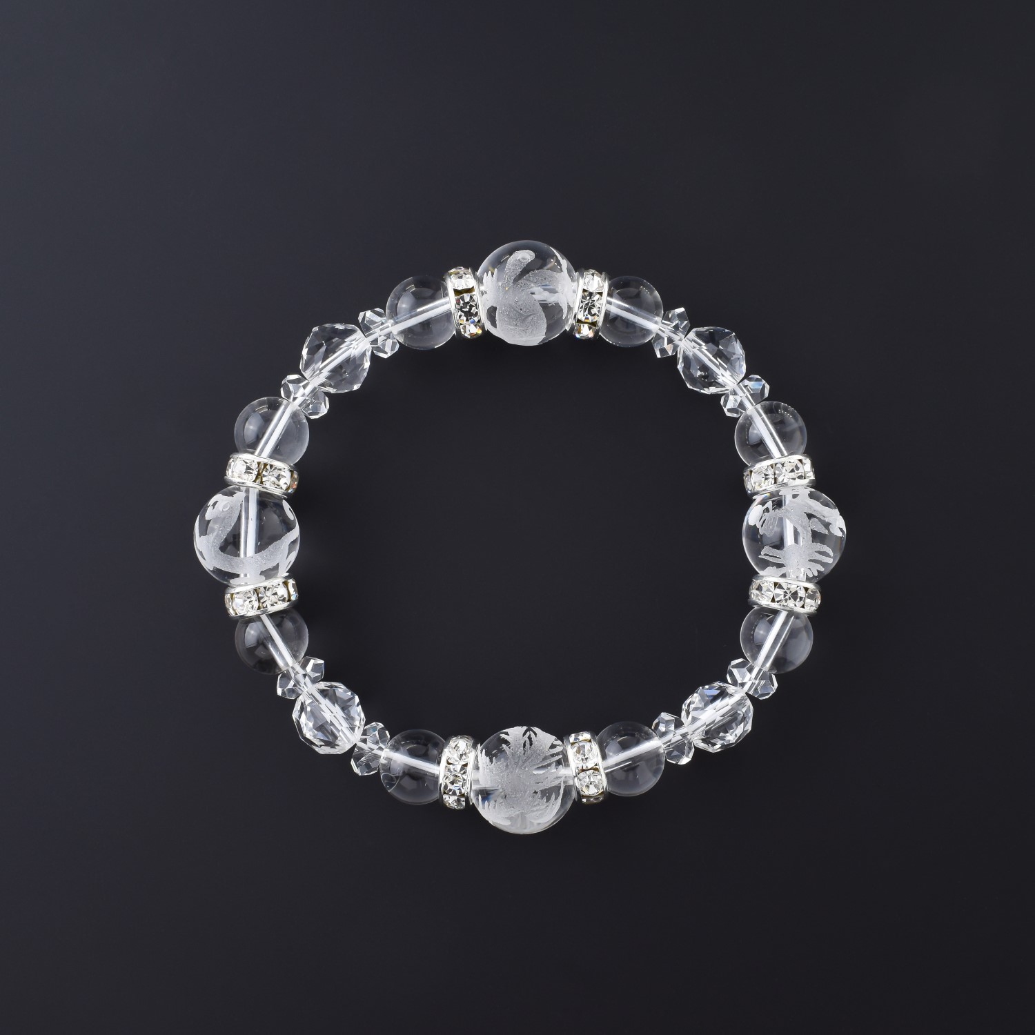 浄化 ストレス緩和 開運風水 四神水晶ブレスレット【水晶＆スター