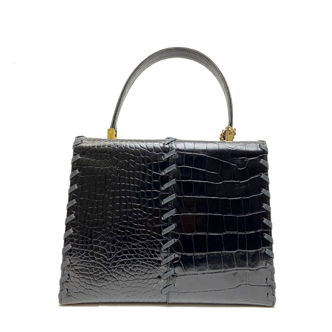 Yves Saint Laurent イヴサンローラン ハンドバッグ クロコ型押し