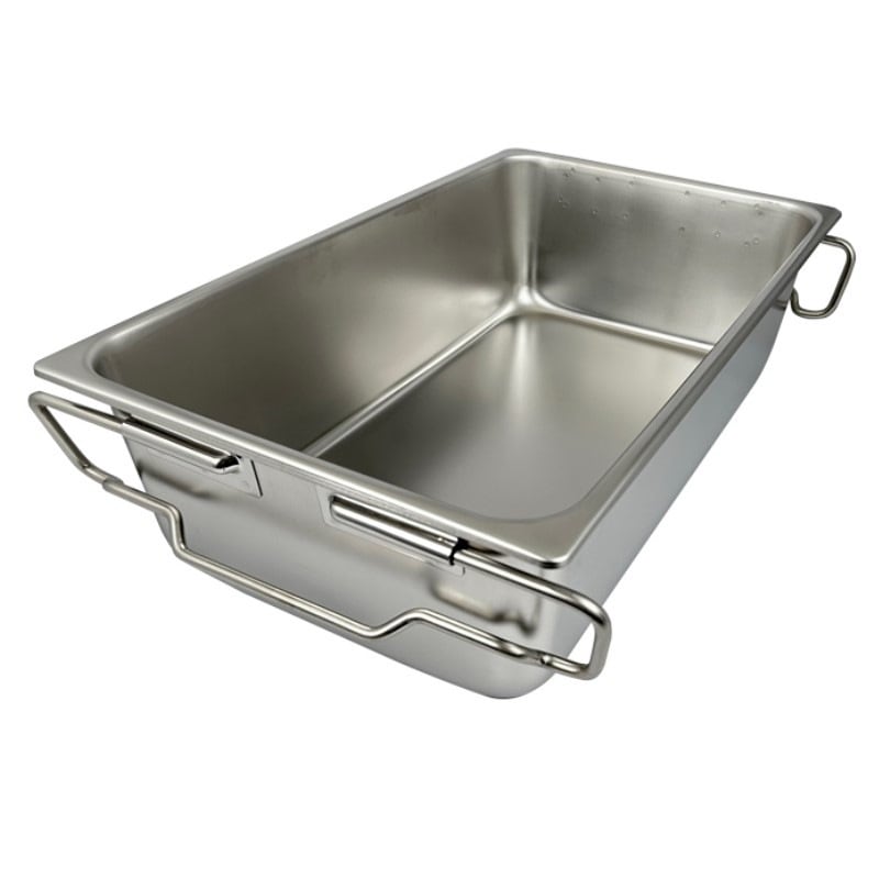 HACCP】18-8 給食バット 1/1サイズ 積み重ねハンドル 穴明 深さ150mm